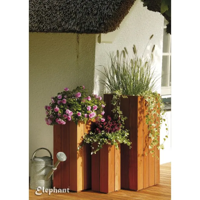 Jardiniere bois dur carré 70x30x30cm